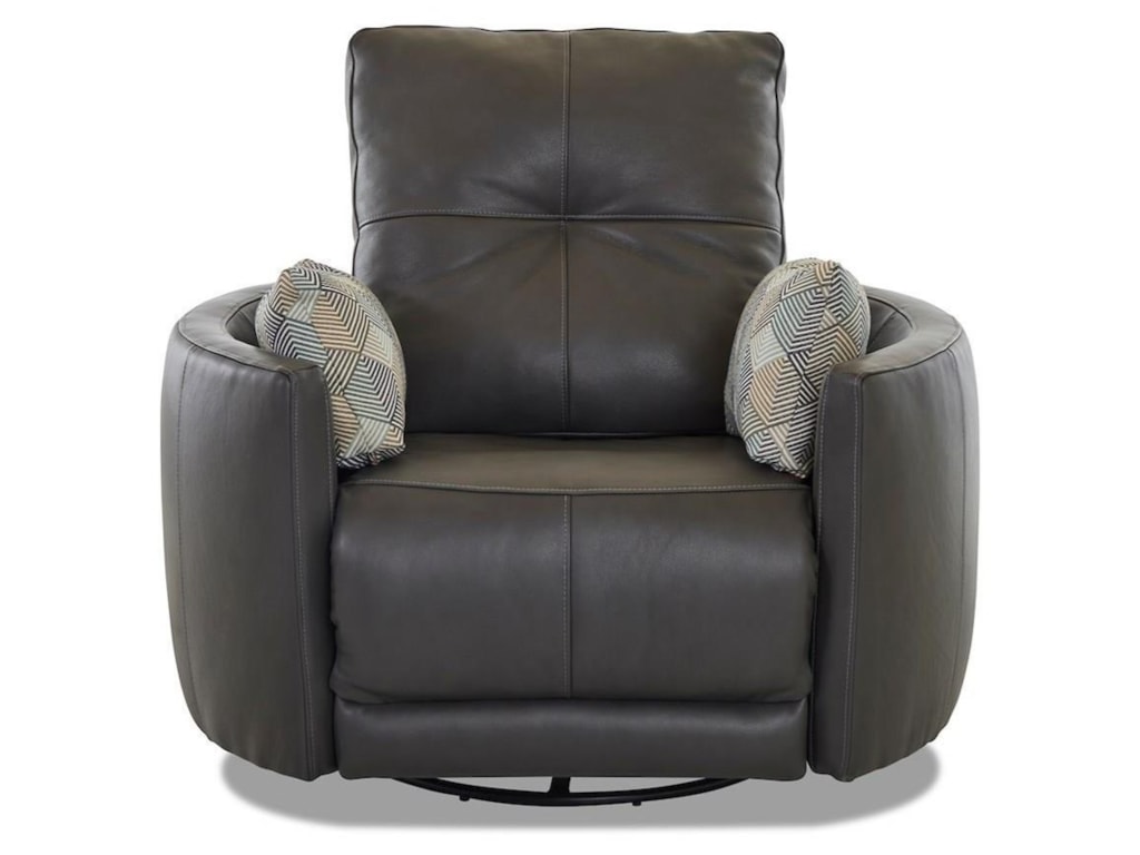 Klaussner Waterloo Contemporary Power Reclining Swivel Barrel Chair